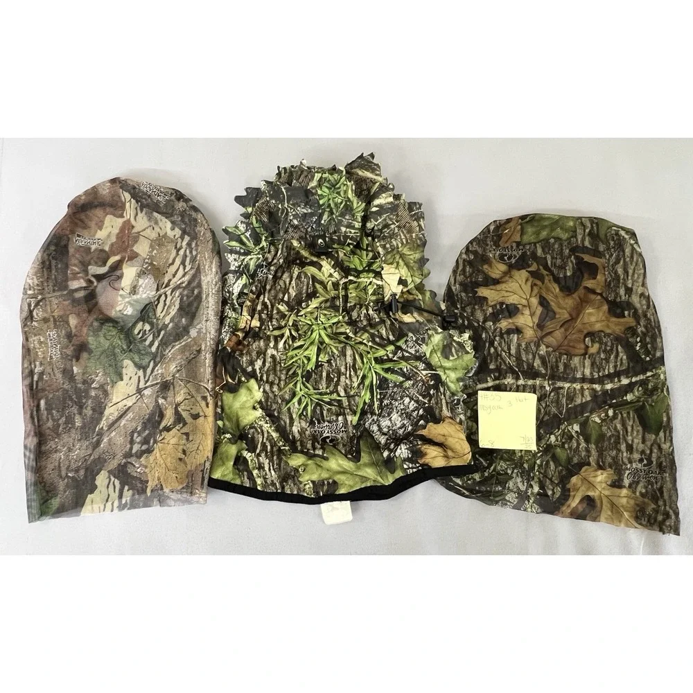 Lot Off 3 Camouflage Leafy Hunting Face Mask - Breathable - Lightweight - Unisex